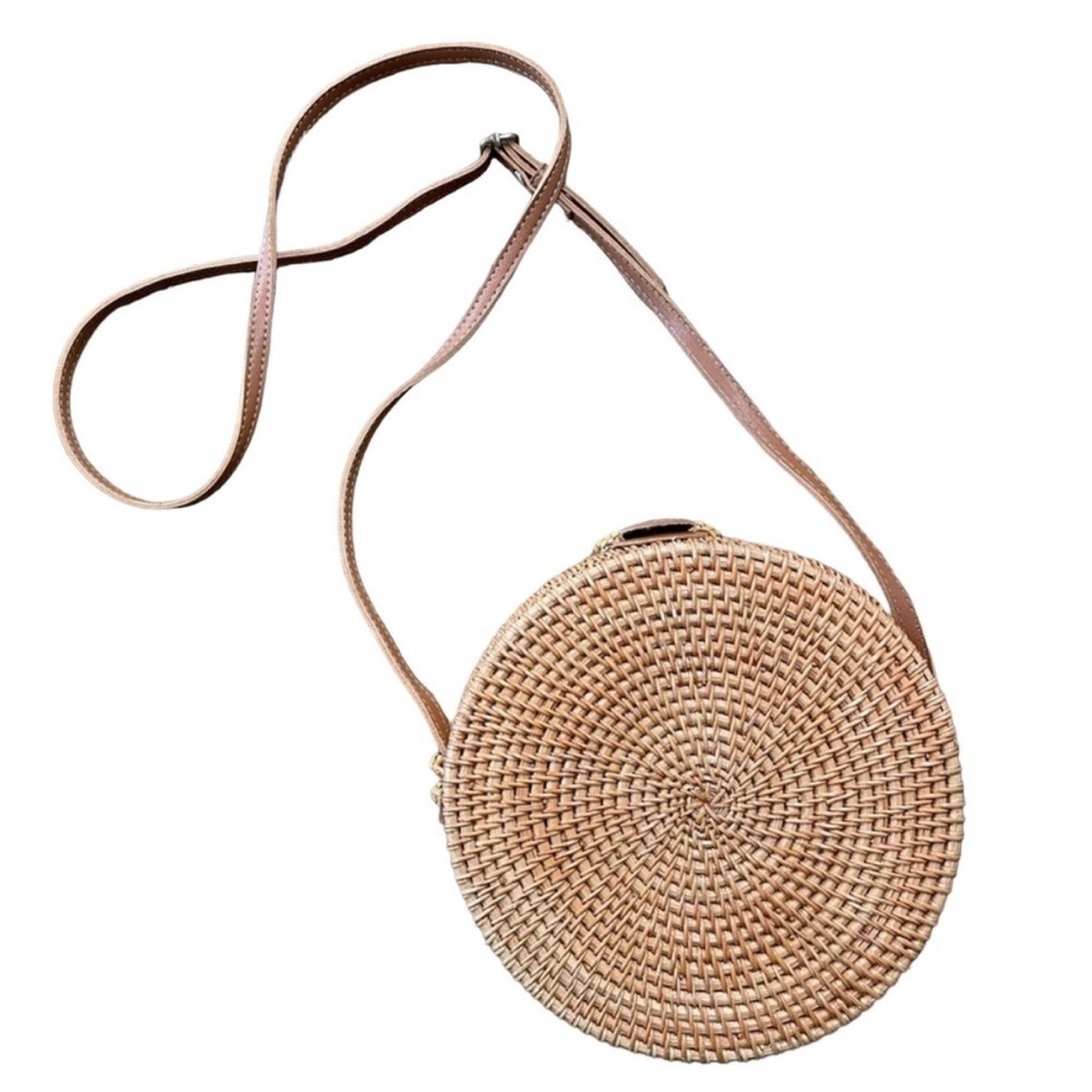 Round Rattan Shoulder Bag Crossbody